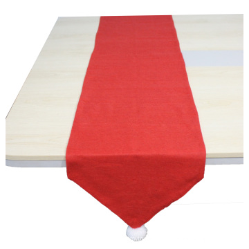 Cheap custom red wedding party christmas table runner for round tables